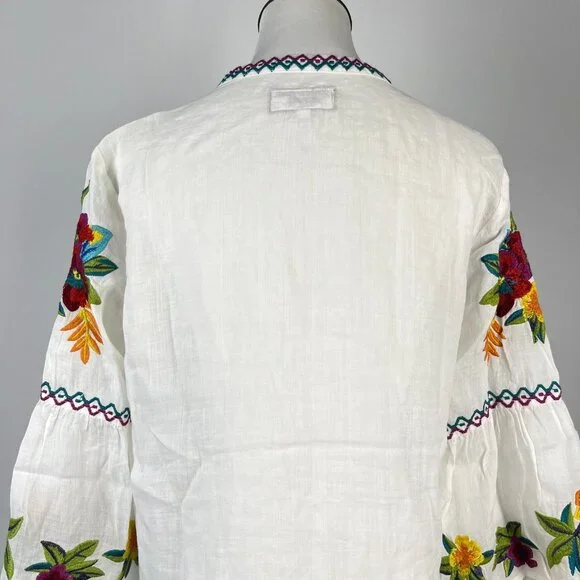 NWOT Johnny Was Embroidered 100% Ramie Nandi Flare Sleeve Tunic Dress Size  S - www.armafbd.com